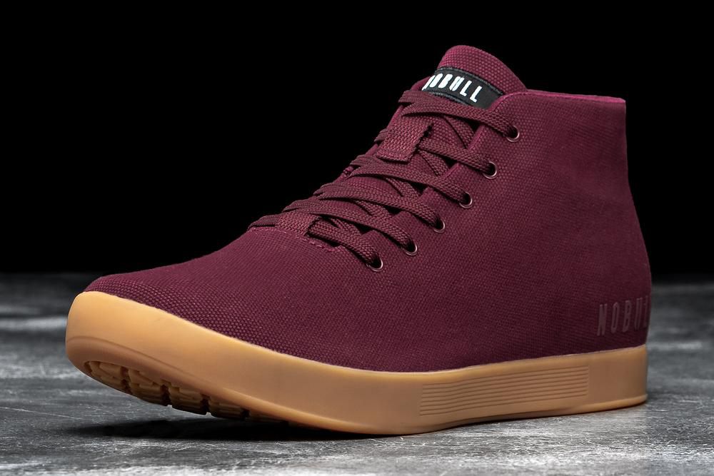 NOBULL Cabernet Gum Canvas Mid Training Ayakkabı Erkek - Bordo - Turkiye (UFW-756308)